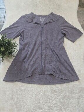 LUR Purple Eco-Friendly Full-Zip Lagenlook Granola Gorpcore Athleisure Top, S